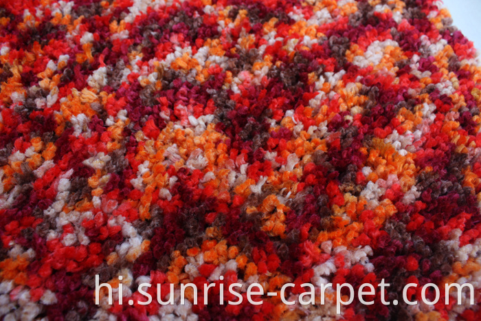 Polyester Rugs with spac dyed yarn orange